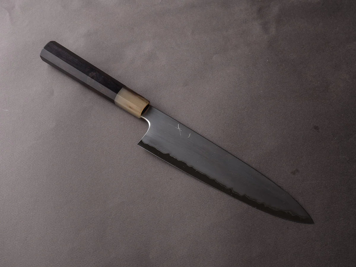 Hitohira - Togashi - White #1 - Stainless Clad - Kasumi - 210mm Gyuto - Ebony Handle