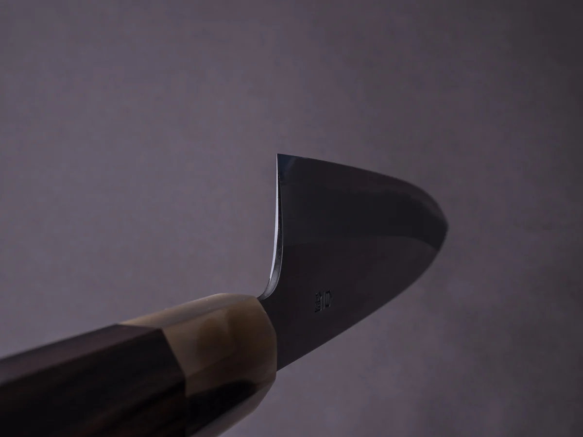 Hitohira - Togashi - White #1 - Stainless Clad - Mirror Polished - 210mm Gyuto - Taihei Ebony Handle - Image 10