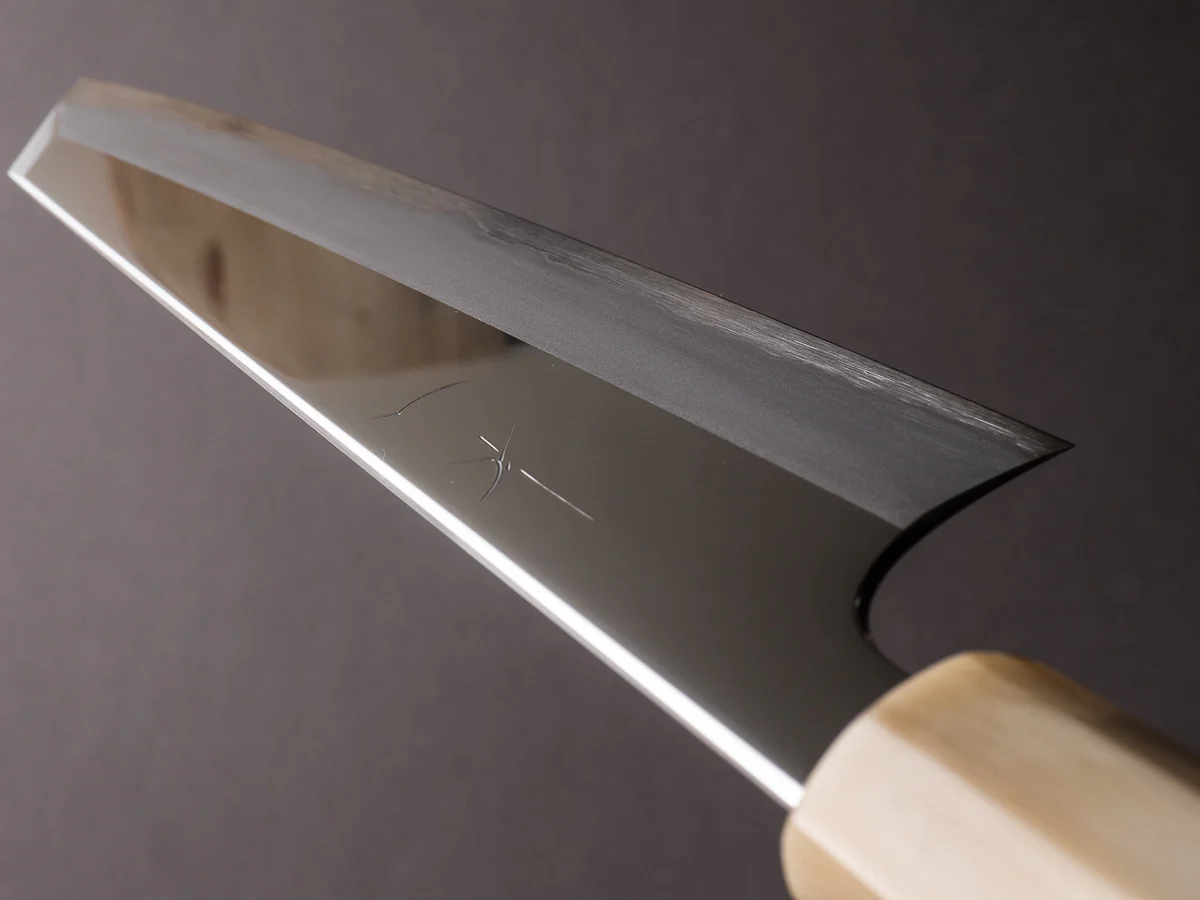Hitohira - Togashi - White #1 - Stainless Clad - Mirror Polished - 210mm Kiritsuke Gyuto - Taihei Rosewood Handle - Image 11