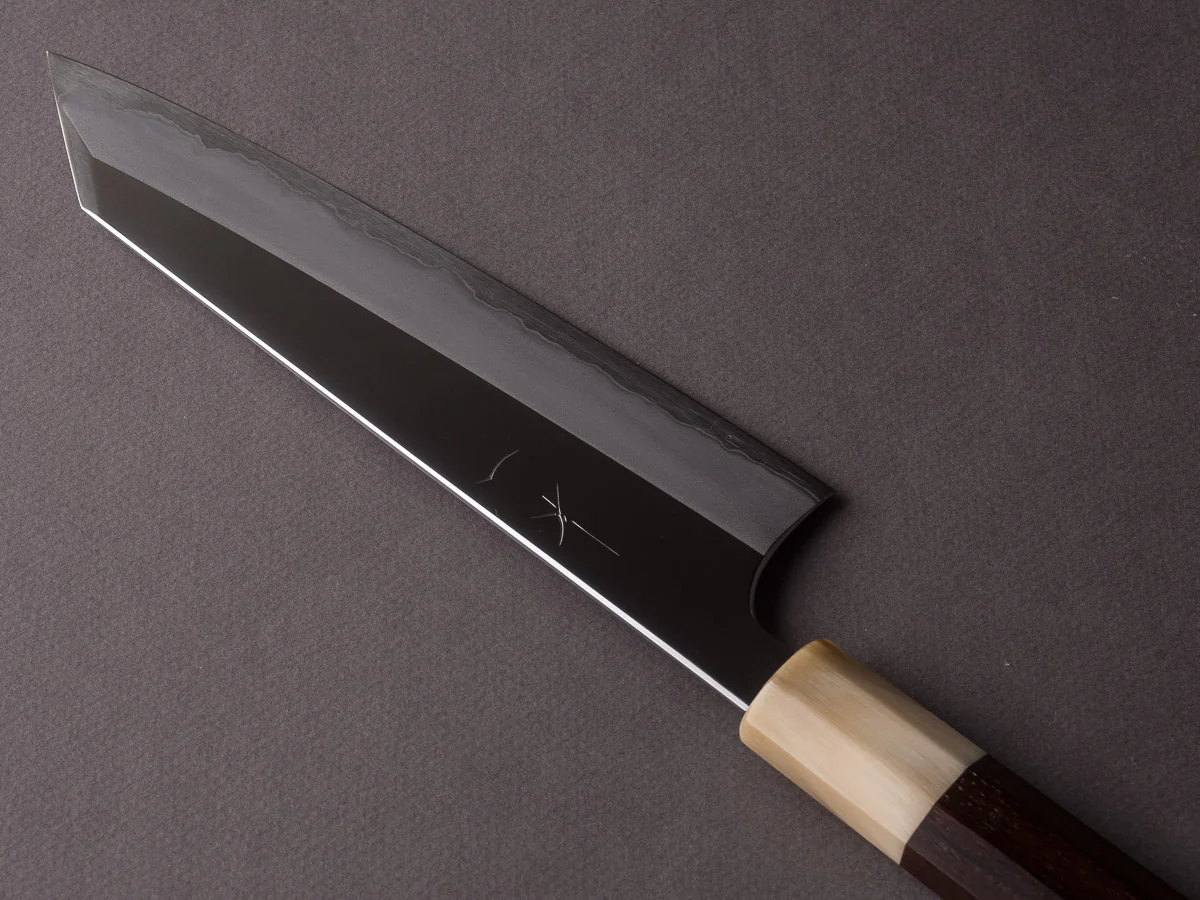 Hitohira - Togashi - White #1 - Stainless Clad - Mirror Polished - 210mm Kiritsuke Gyuto - Taihei Rosewood Handle - Image 2