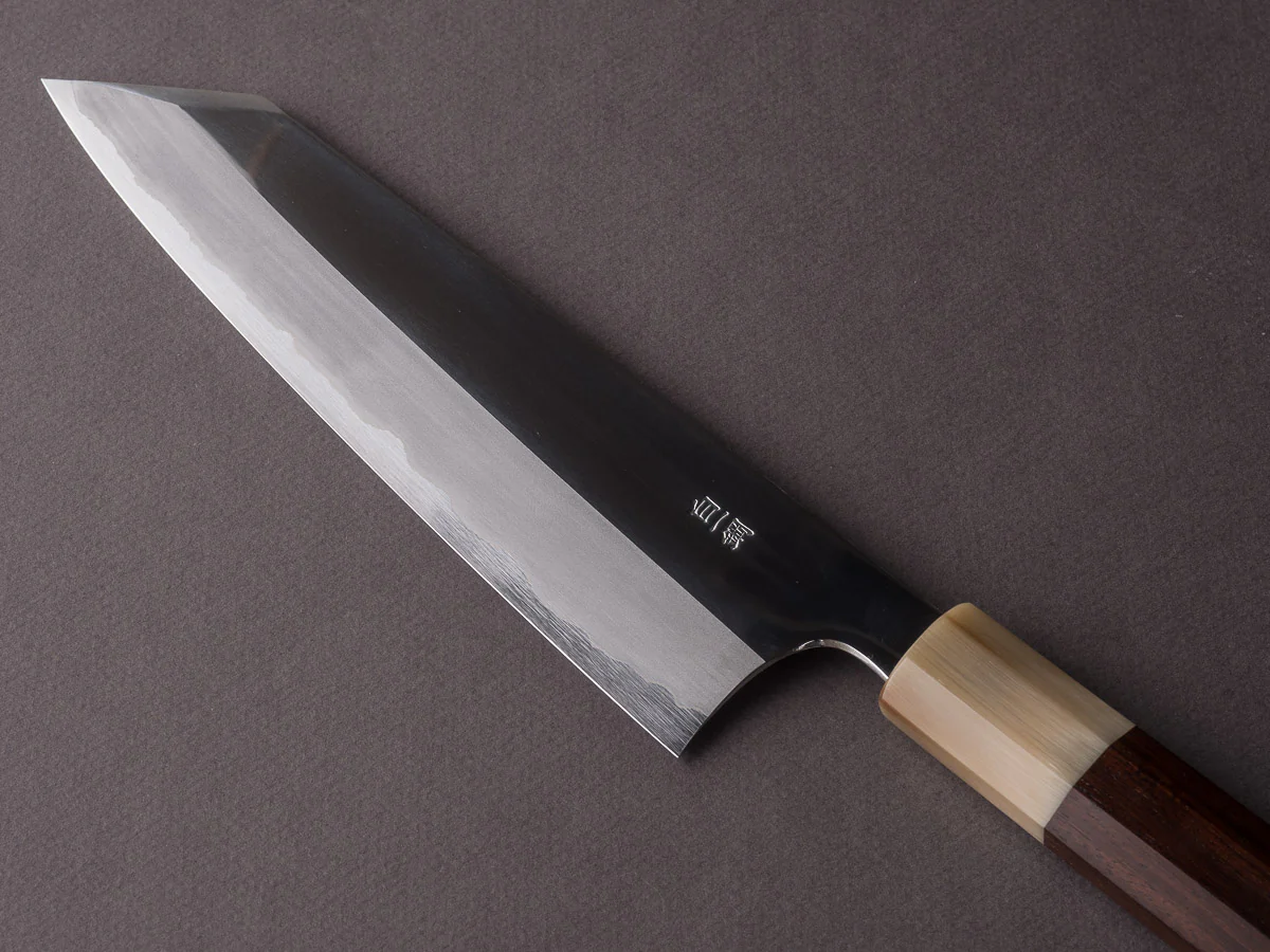Hitohira - Togashi - White #1 - Stainless Clad - Mirror Polished - 210mm Kiritsuke Gyuto - Taihei Rosewood Handle - Image 3