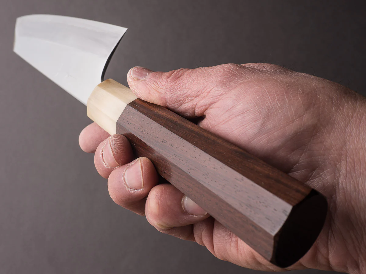 Hitohira - Togashi - White #1 - Stainless Clad - Mirror Polished - 210mm Kiritsuke Gyuto - Taihei Rosewood Handle - Image 9