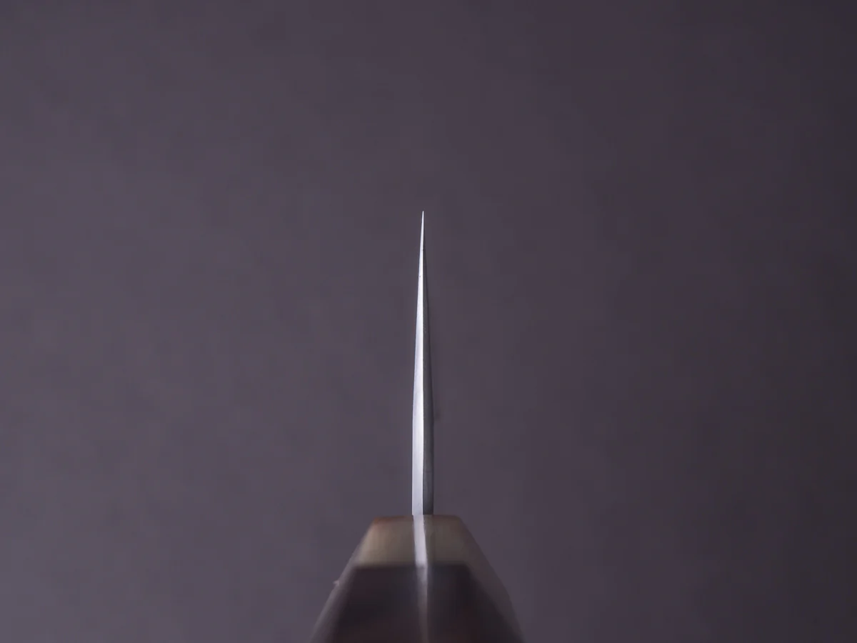 Hitohira - Togashi - White #1 - Stainless Clad - Mirror Polished - 240mm Gyuto - Taihei Ebony Handle - Image 10