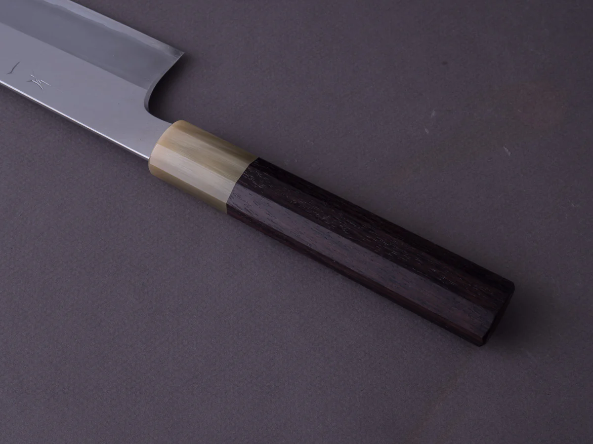 Hitohira - Togashi - White #1 - Stainless Clad - 240mm Kiritsuke Gyuto - Taihei Rosewood Handle - Image 6