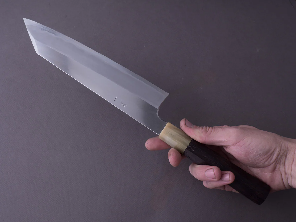 Hitohira - Togashi - White #1 - Stainless Clad - 240mm Kiritsuke Gyuto - Taihei Rosewood Handle - Image 8