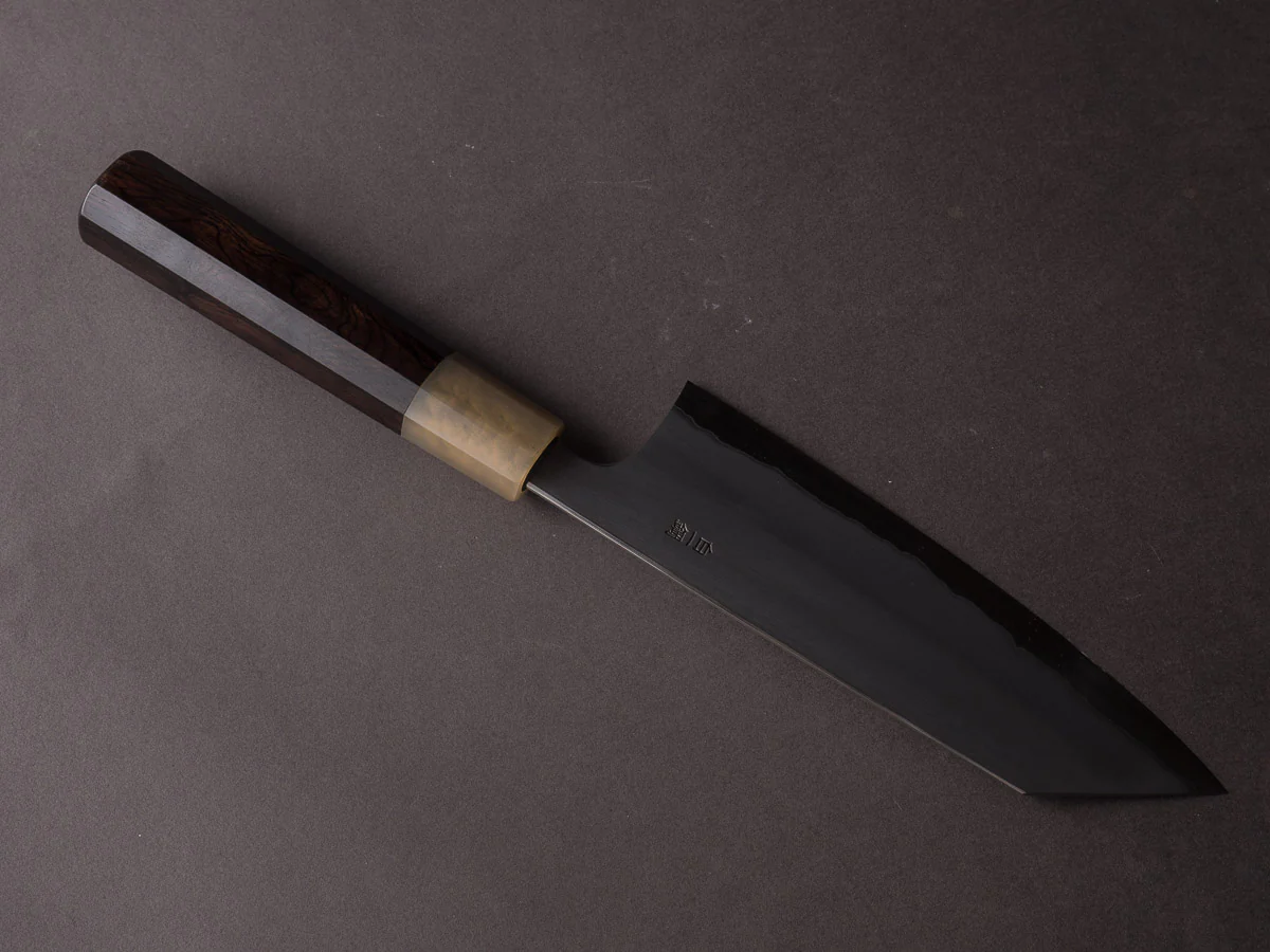 Hitohira - Togashi - White #1 - Stainless Clad - Kasumi - 180mm Bunka - Ebony Handle - Image 2