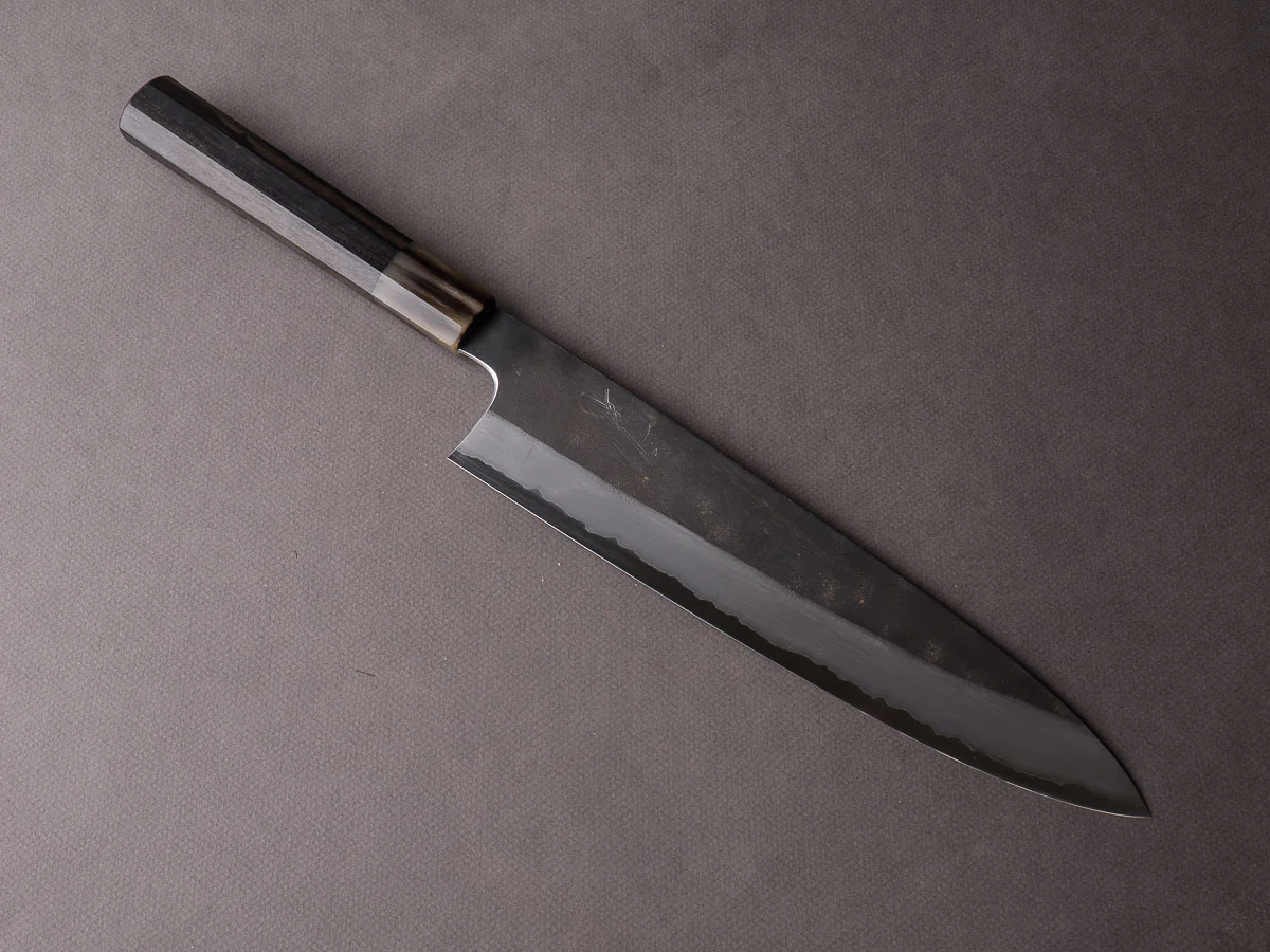 Hitohira - Togashi - White #1 - Stainless Clad - Kurouchi - 270mm Gyuto - Taihei Ebony Handle