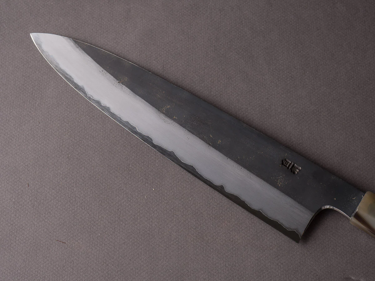 Hitohira - Togashi - White #1 - Stainless Clad - Kurouchi - 270mm Gyuto - Taihei Ebony Handle - Image 6