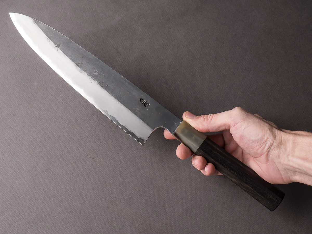 Hitohira - Togashi - White #1 - Stainless Clad - Kurouchi - 270mm Gyuto - Taihei Ebony Handle - Image 8