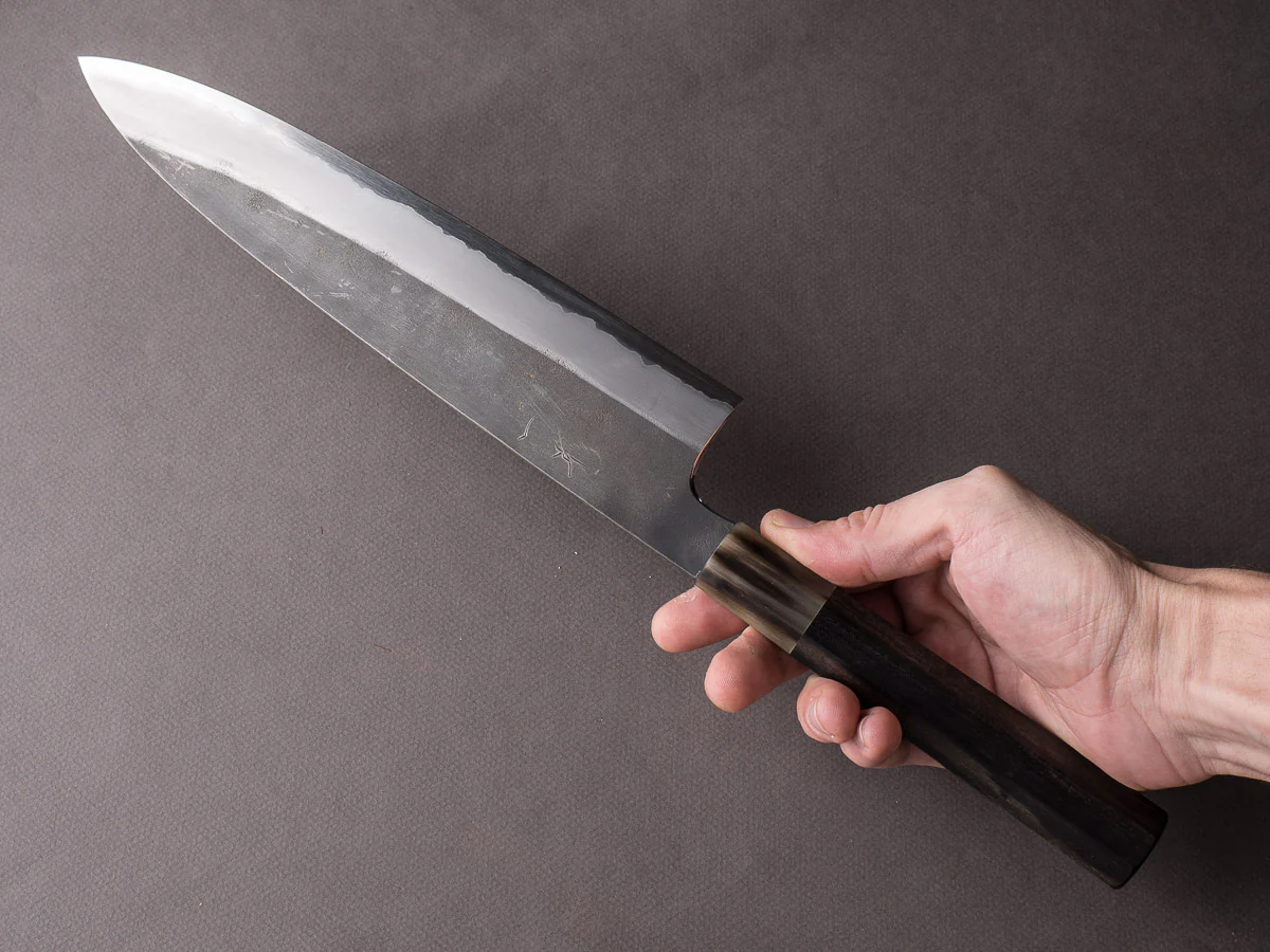 Hitohira - Togashi - White #1 - Stainless Clad - Kurouchi - 270mm Gyuto - Taihei Ebony Handle - Image 9