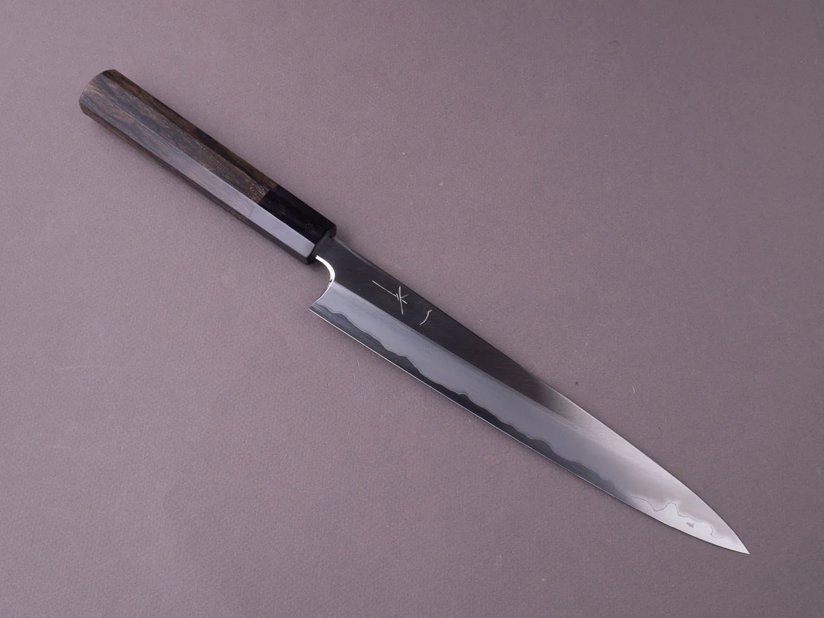 Hitohira - Togashi - White #1 - Stainless Clad - Migaki - 240mm Sujihiki - Ziricote Handle
