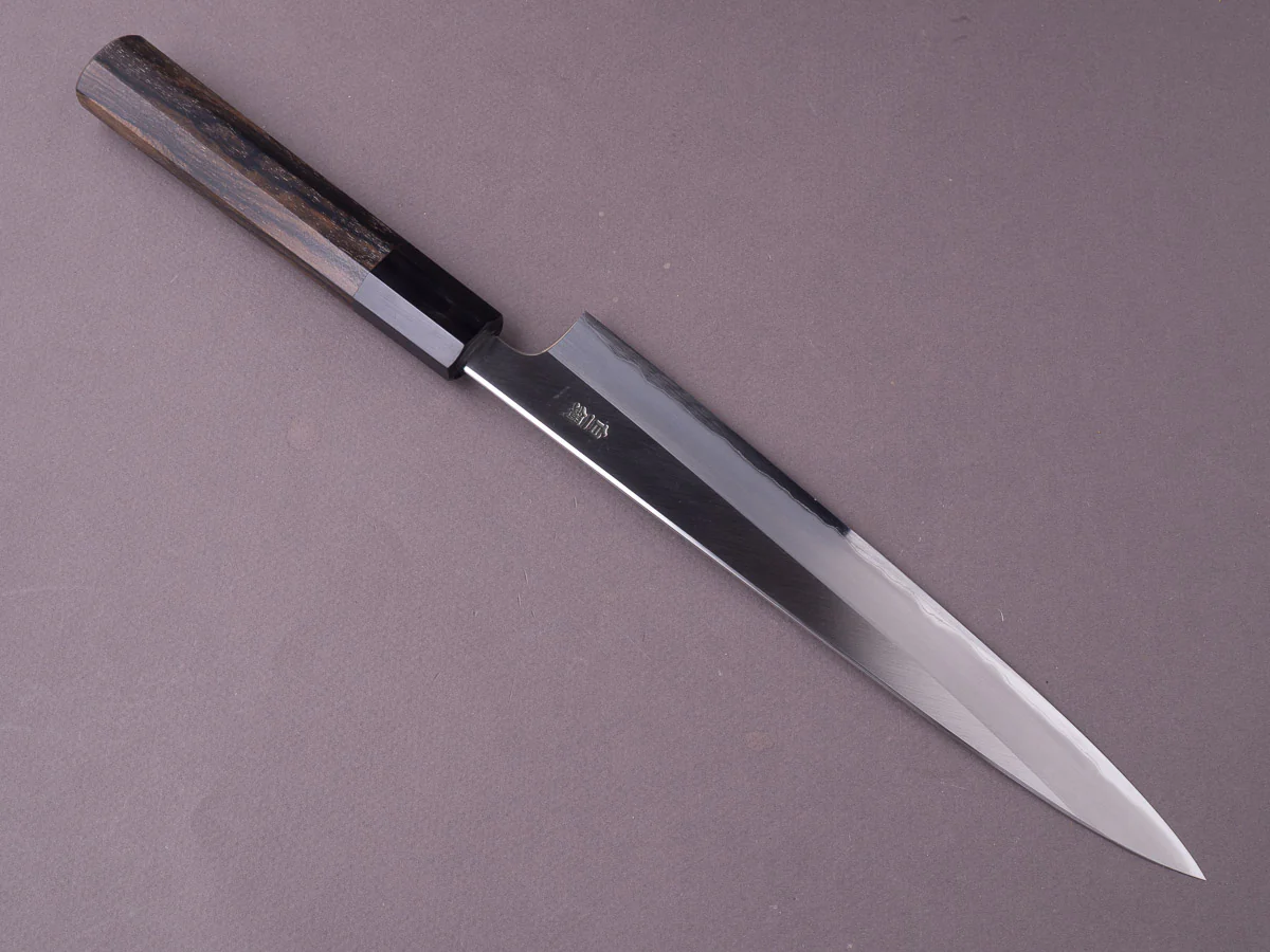 Hitohira - Togashi - White #1 - Stainless Clad - Migaki - 240mm Sujihiki - Ziricote Handle - Image 2