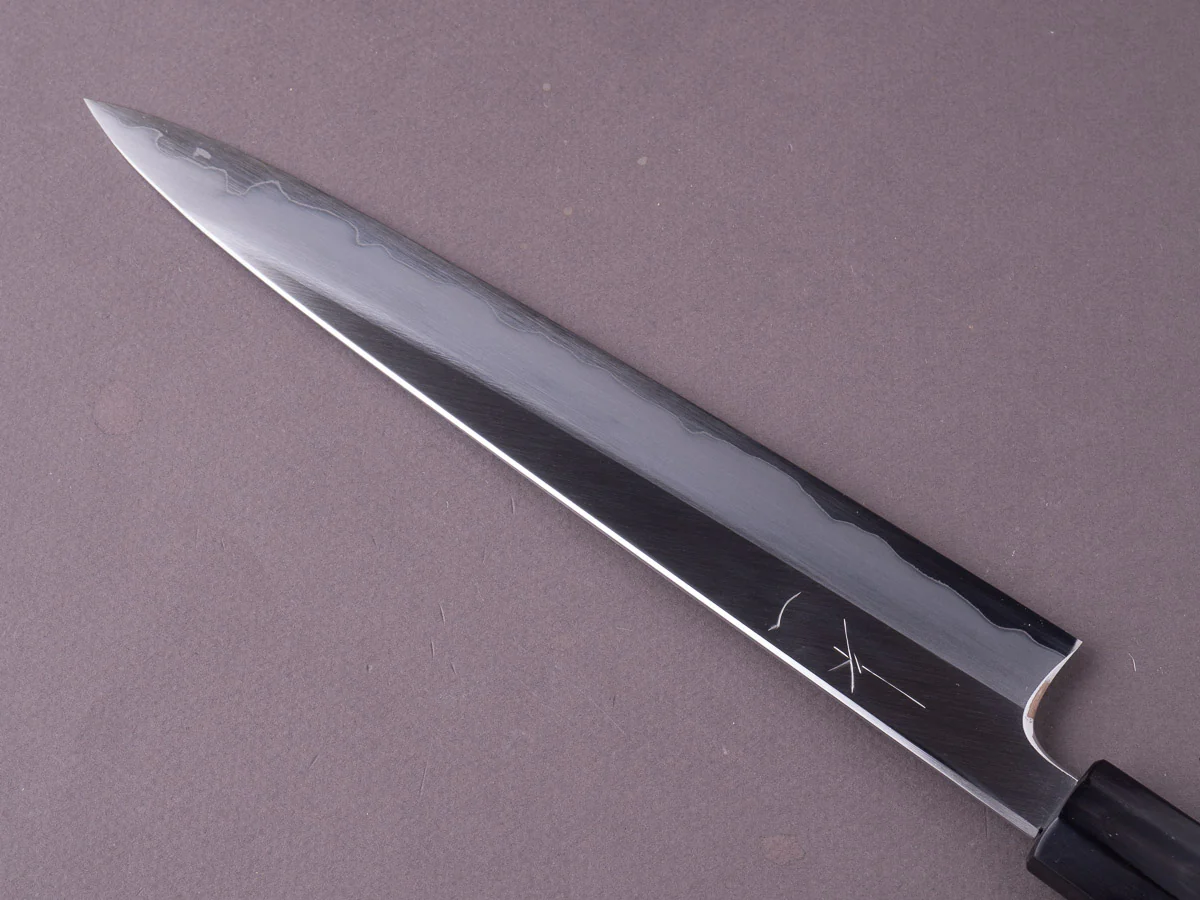 Hitohira - Togashi - White #1 - Stainless Clad - Migaki - 240mm Sujihiki - Ziricote Handle - Image 3