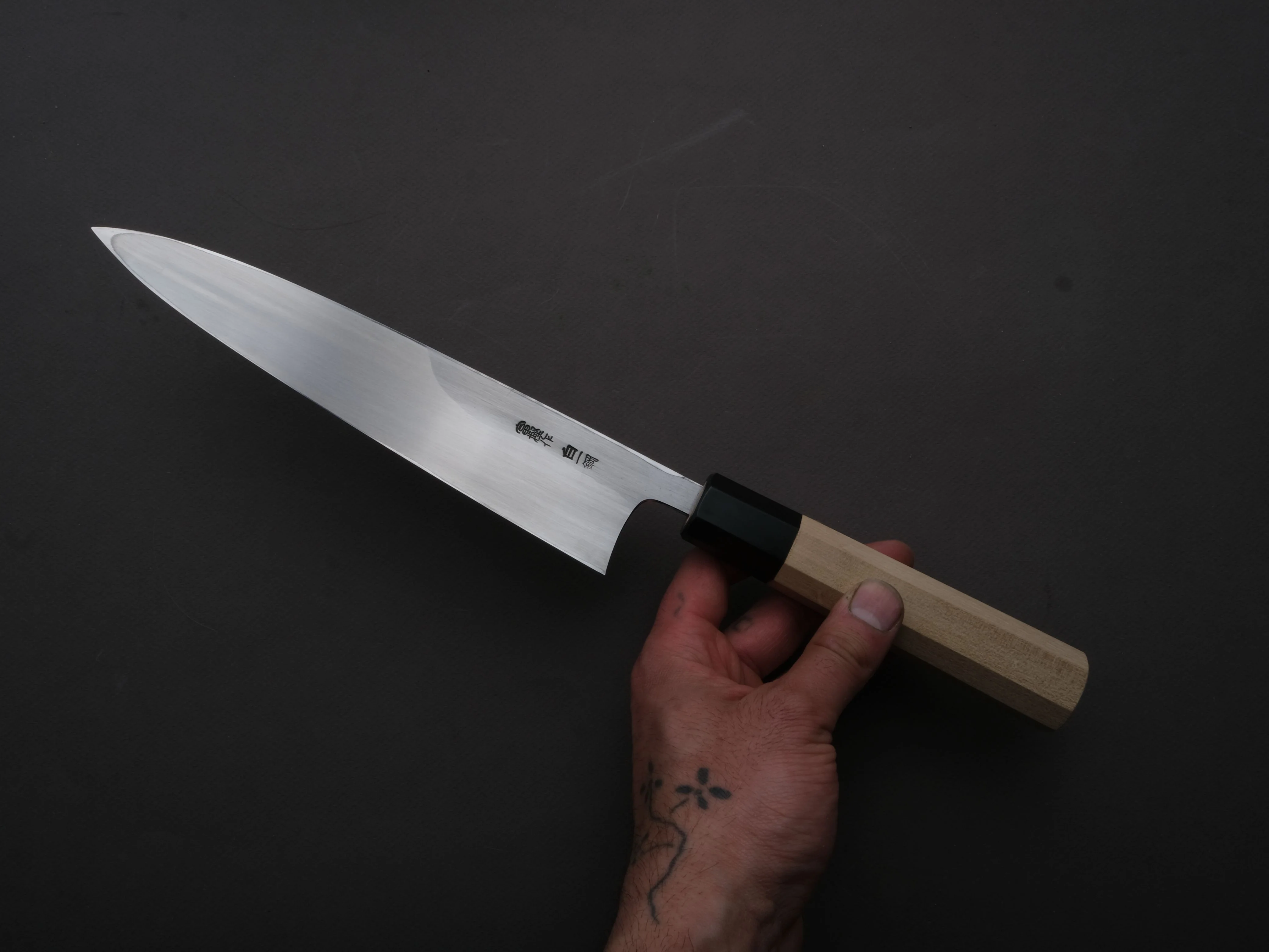 Hitohira - Togashi - White #1 - Tachi - Mioroshi Deba - 210mm - Ho Wood Handle - Saya - Image 3