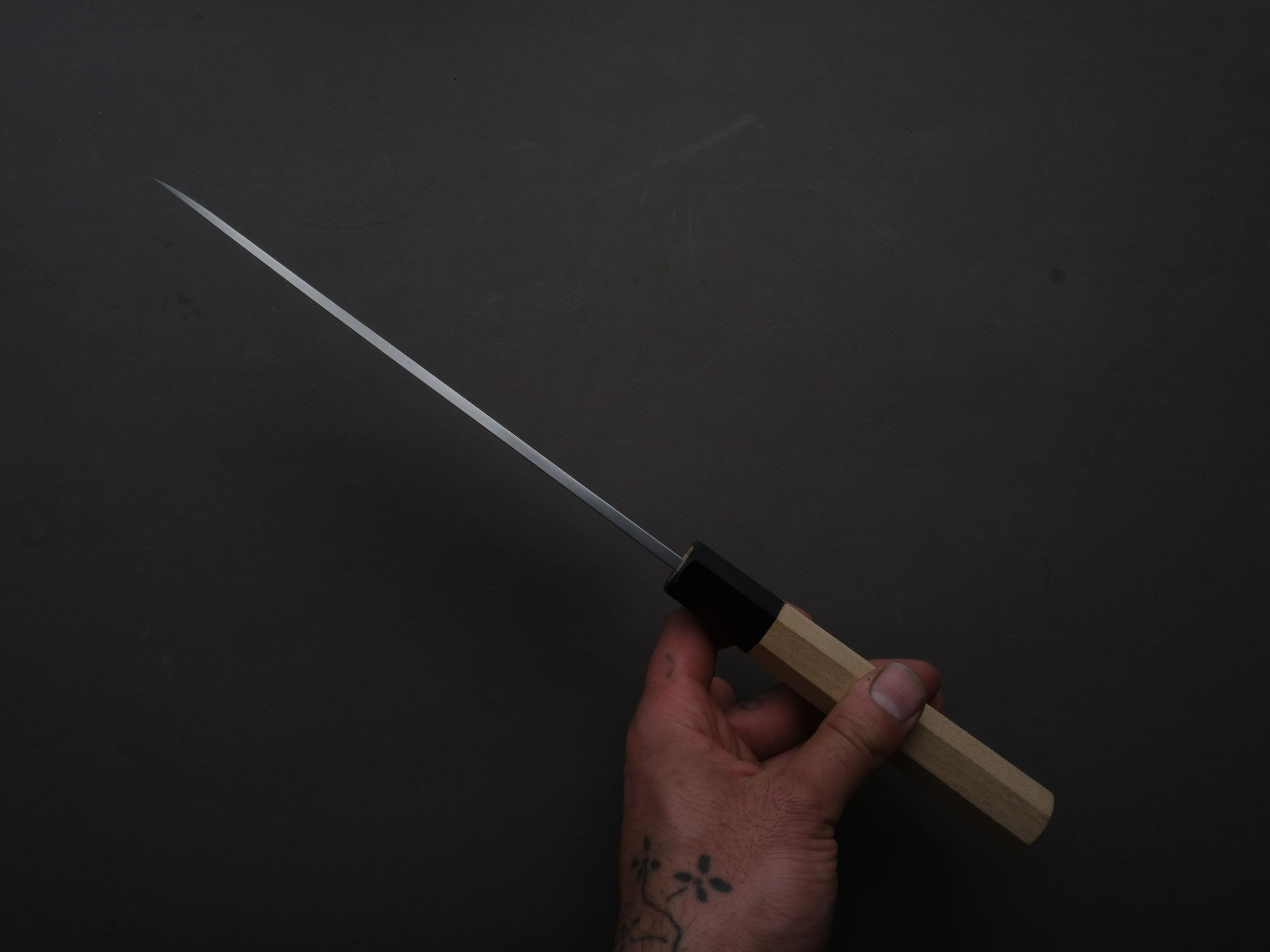 Hitohira - Togashi - White #1 - Tachi - Mioroshi Deba - 210mm - Ho Wood Handle - Saya - Image 6