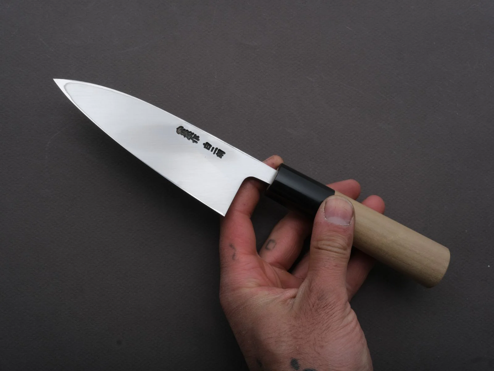 Hitohira - Togashi - White #2 - Deba - 120mm - Magnolia Handle - Saya - Image 5