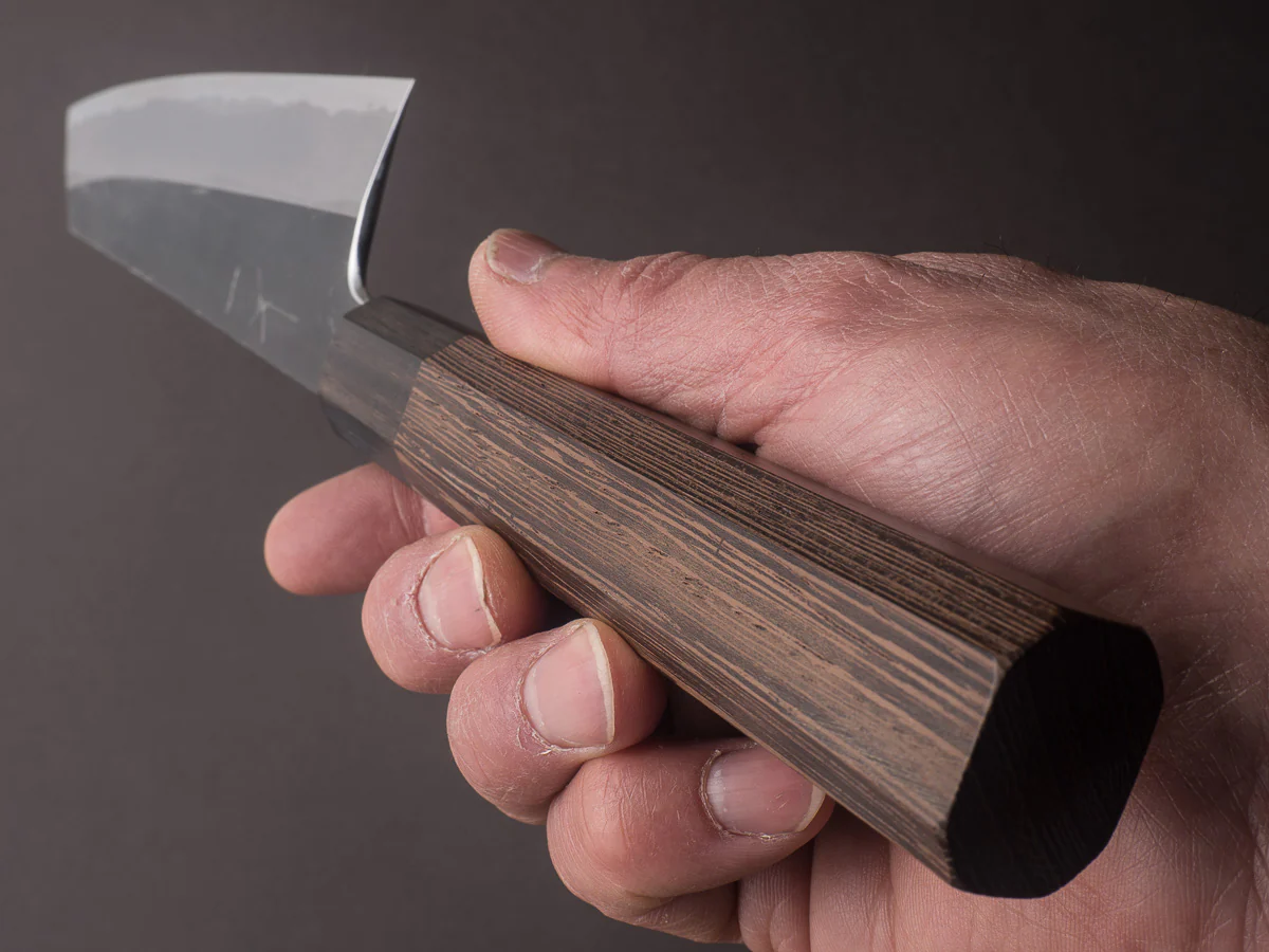 Hitohira - Togashi - White #2 - Kurouchi - 210mm Kiritsuke Gyuto - Tagayasan Handle - Image 9