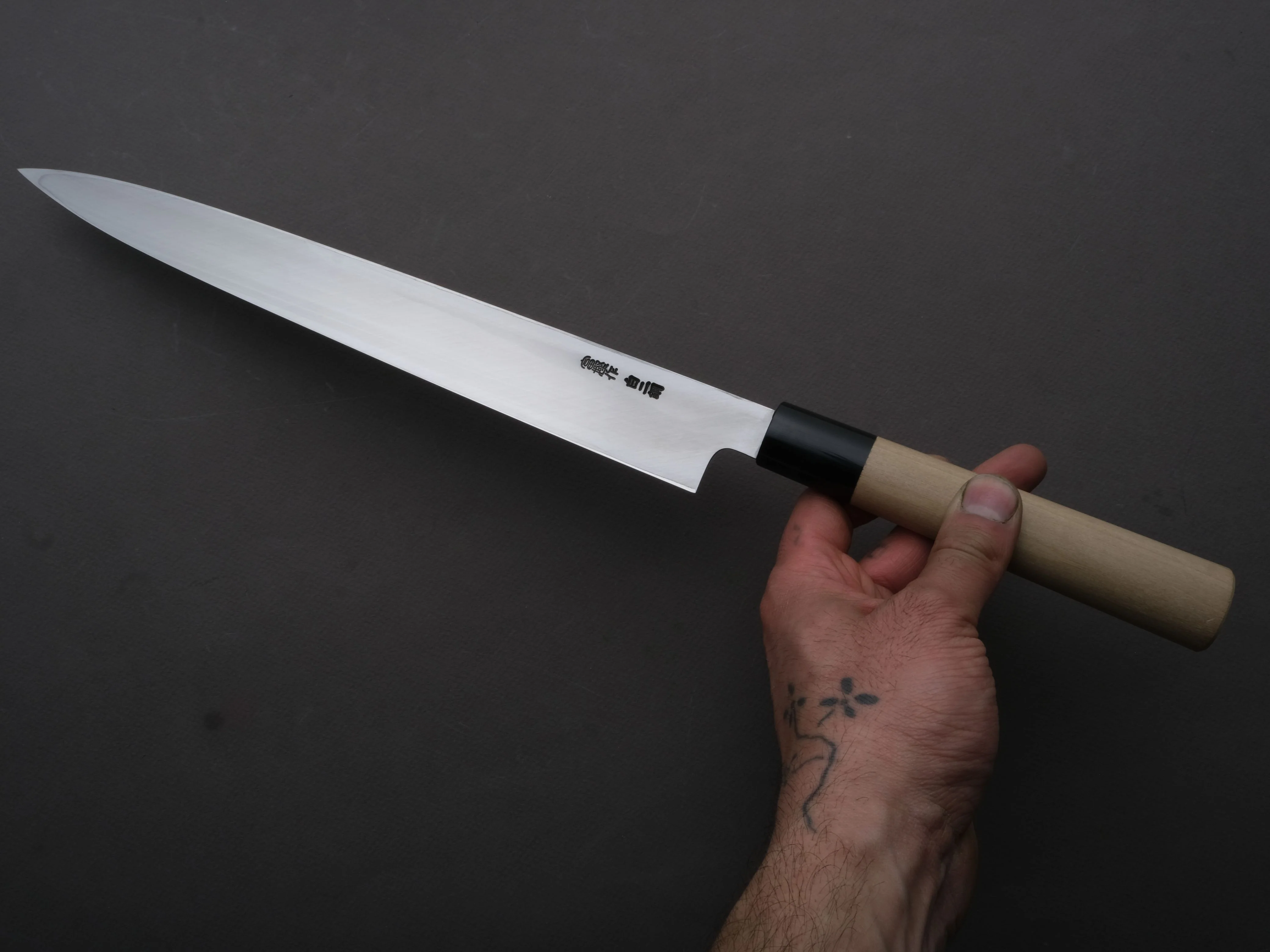 Hitohira - Togashi - White #2 - Yanagiba - 300mm - Magnolia Handle (D-Shaped) - Saya - Image 3