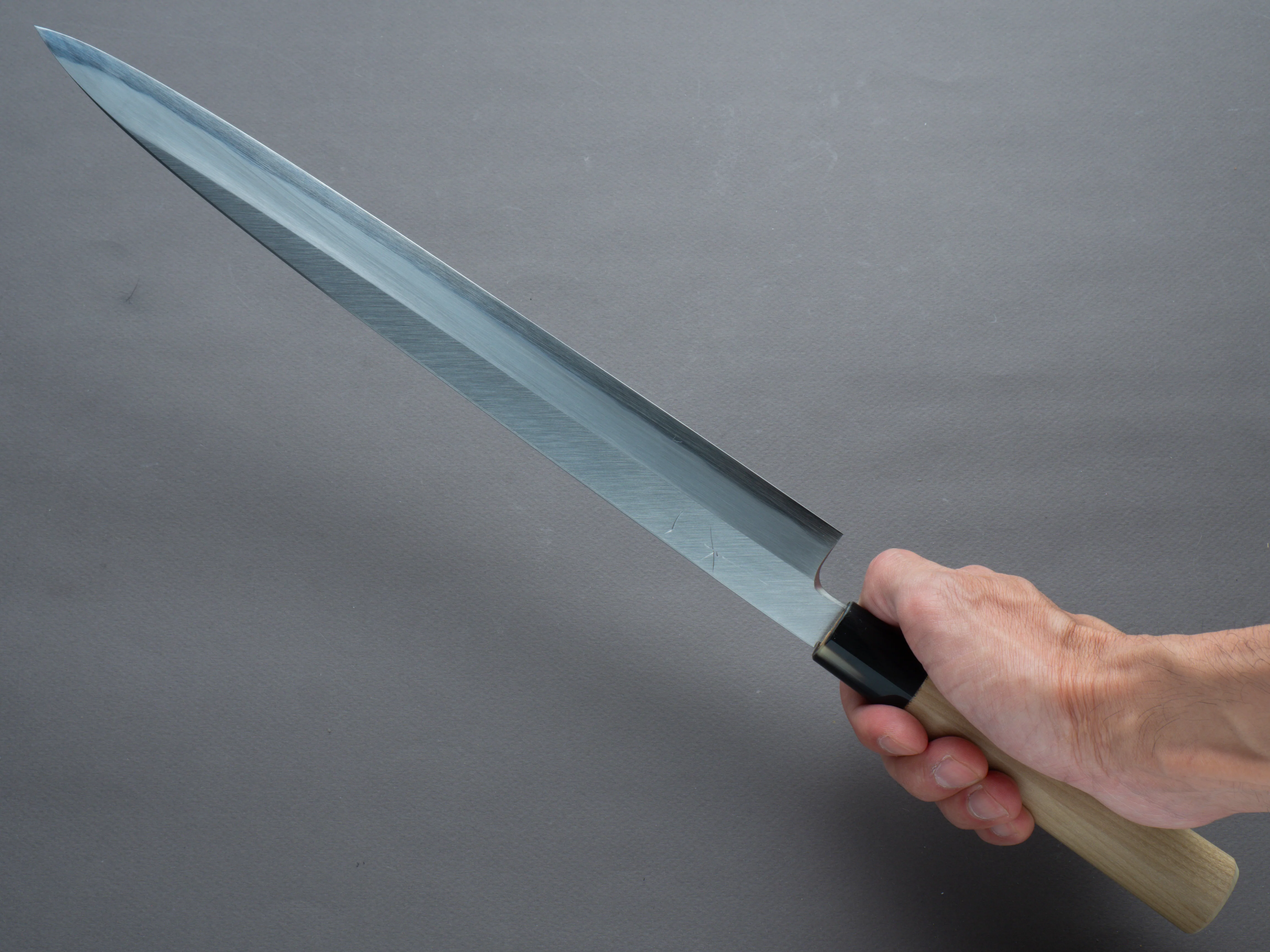 Hitohira - Togashi - White #2 - Yanagiba - 330mm - Magnolia Handle (D-Shaped) - Saya - Image 8