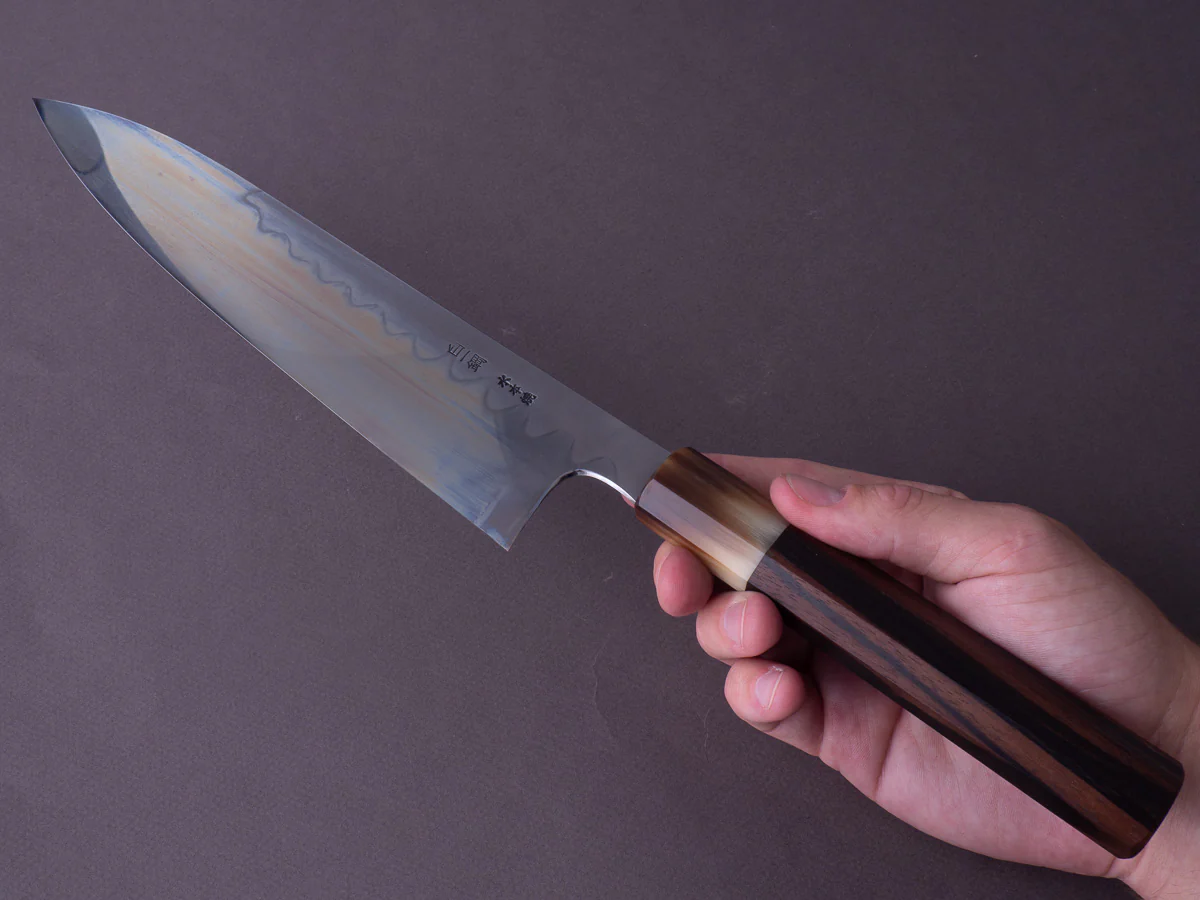 Hitohira - Togashi x Yohei - White #1 - Mizu Honyaki - 240mm Gyuto - Taihei Makassar Ebony Handle - Image 7