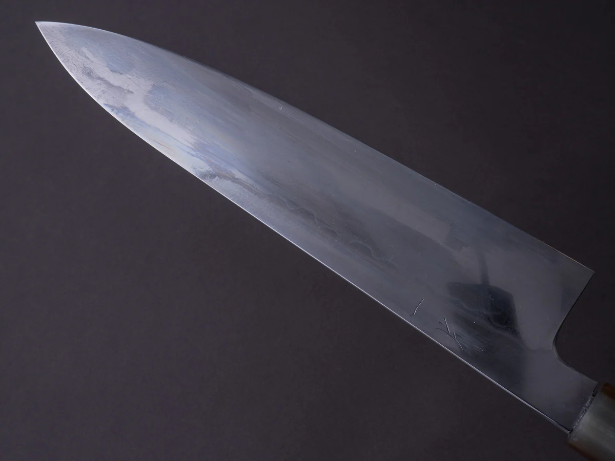 Hitohira - Togashi x Yohei - Blue #2 - Mizu Honyaki - 240mm Gyuto Ziricote Handle (Saya) - Image 4