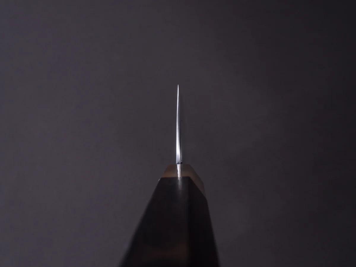 Hitohira - Togashi x Yohei - Blue #2 - Mizu Honyaki - 240mm Gyuto Ziricote Handle (Saya) - Image 8