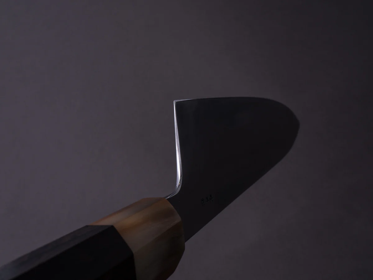 Hitohira - Togashi x Yohei - Blue #2 - Mizu Honyaki - 240mm Gyuto Ziricote Handle (Saya) - Image 9
