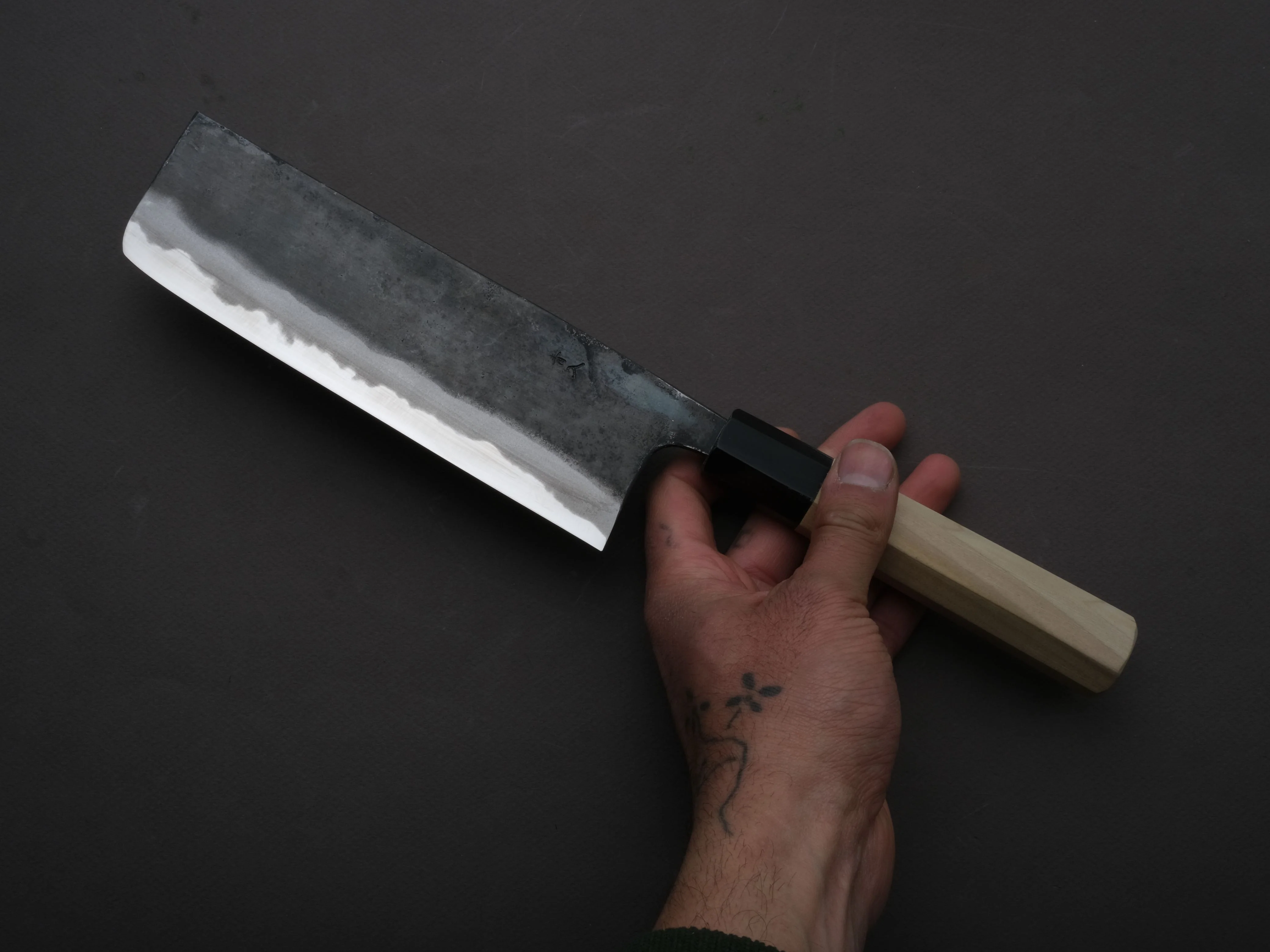 Hitohira - Tosa - Blue #2 - Kurouchi - 170mm -Nakiri - Magnolia Handle - Image 3