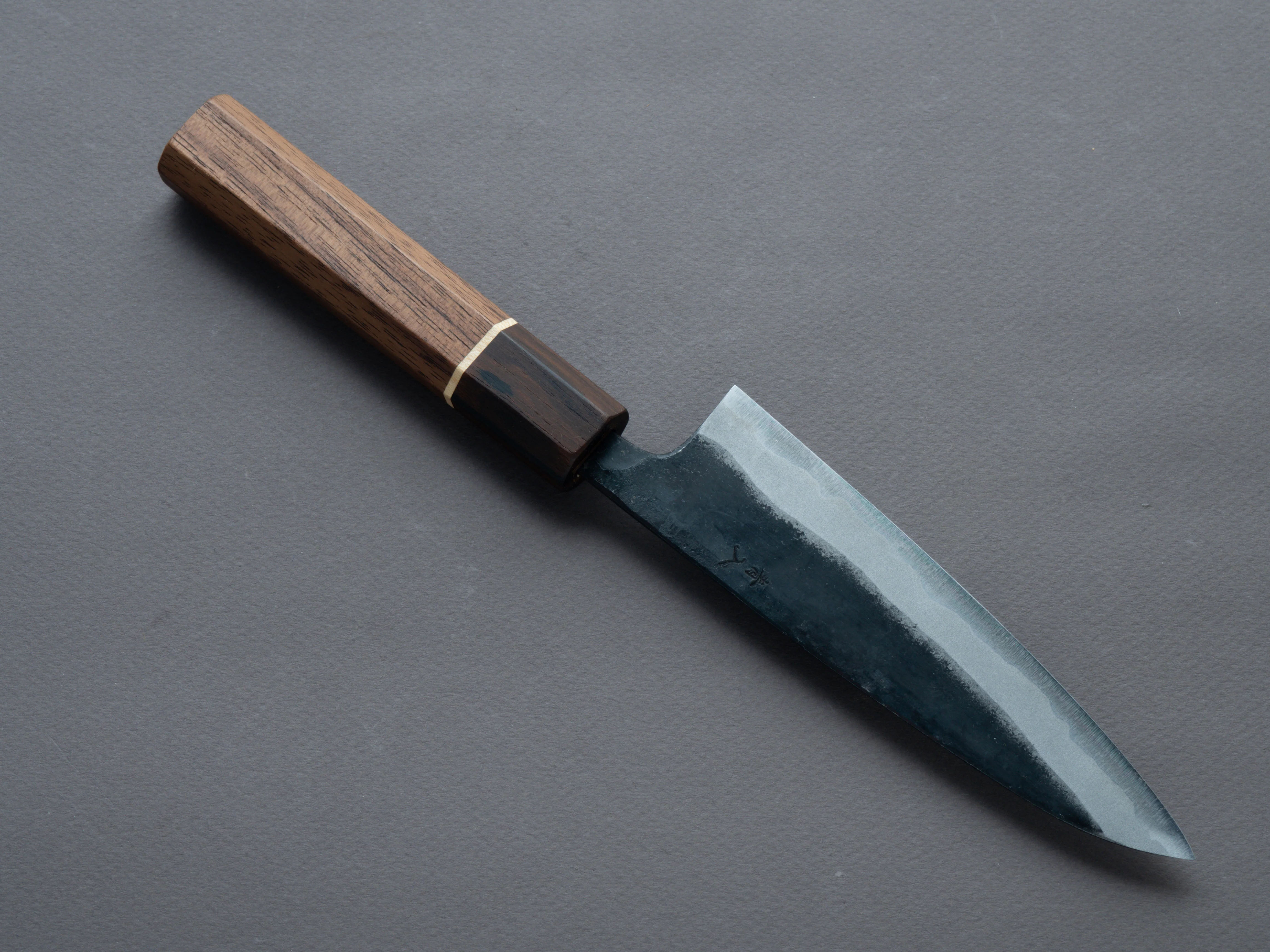 Hitohira - Tosa - Kurouchi - Blue #2 - 135mm Petty - Walnut Handle (Ziricote Ferrule) - Image 2