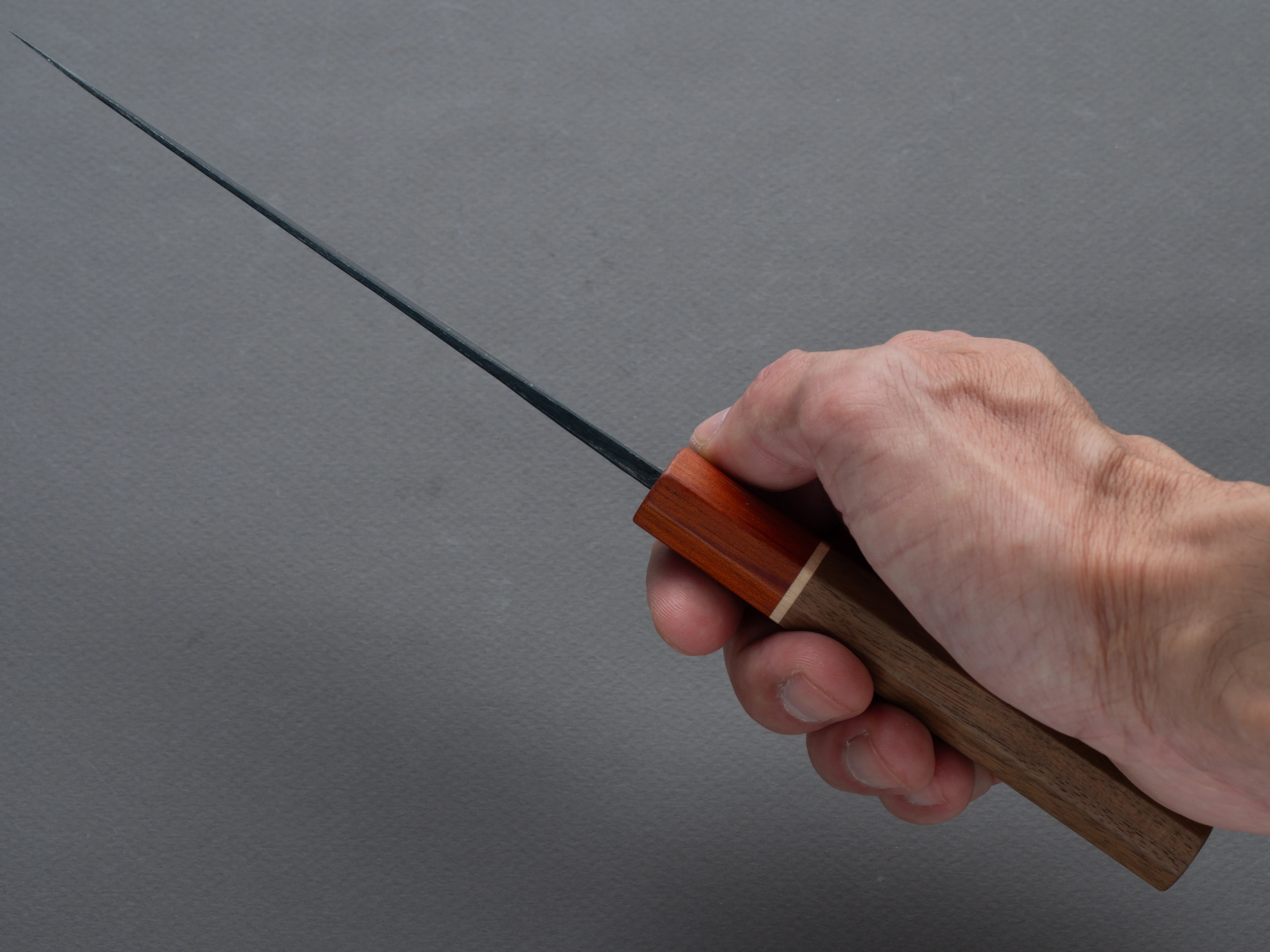 Hitohira - Tosa - Kurouchi - Blue #2 - 135mm Petty - Walnut Handle (Rengas Ferrule) - Image 8