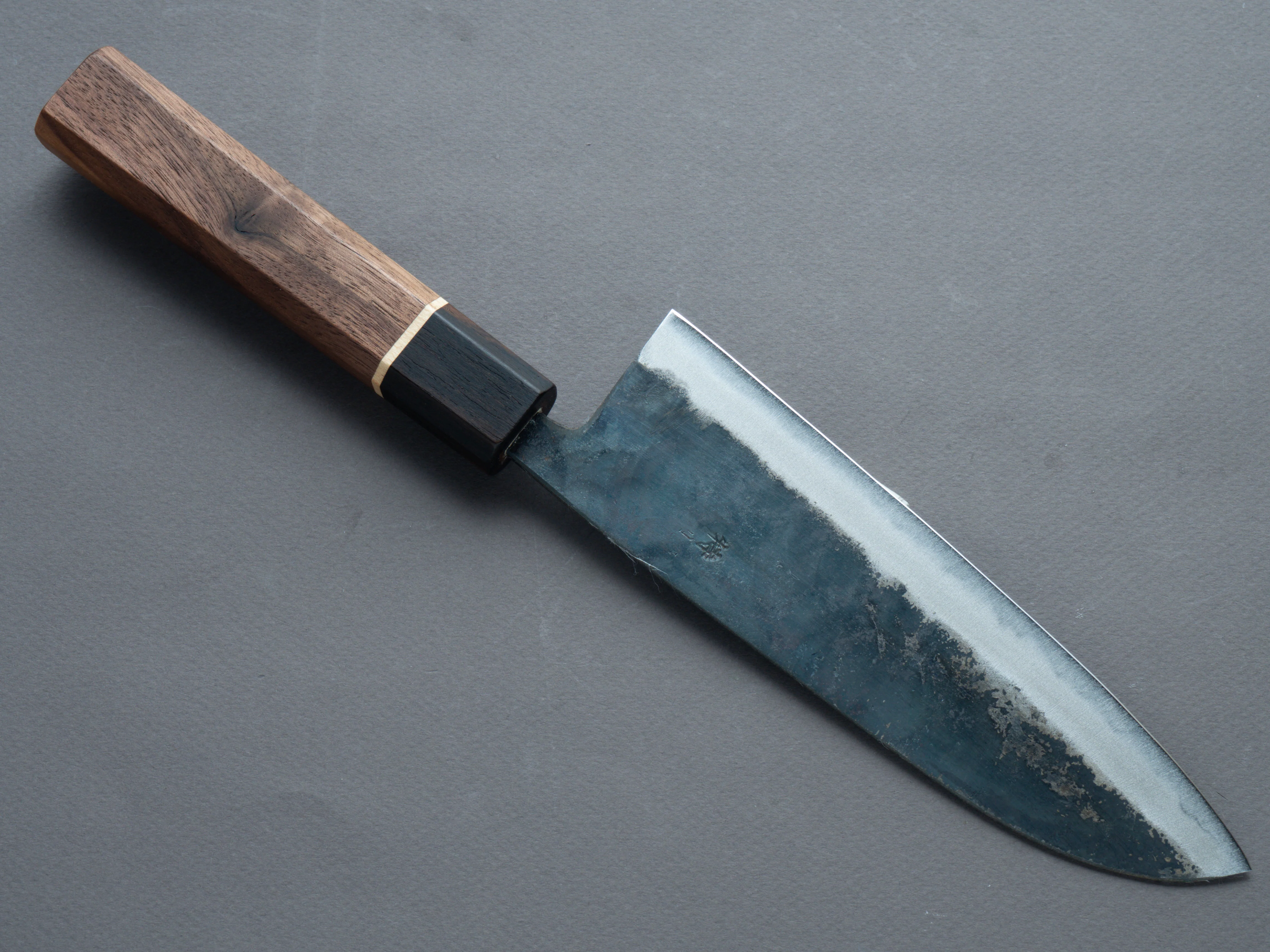 Hitohira - Tosa - White #2 - Kurouchi - Santoku - 165mm - Walnut Handle (Ziricote Ferrule) - Image 2