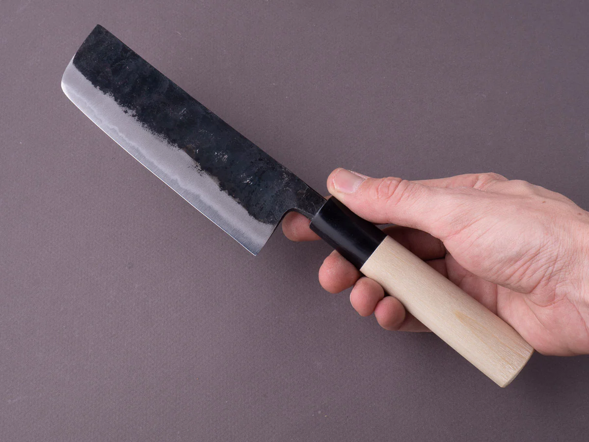Hitohira - Tosa - White #2 Kurouchi - 135mm Nakiri - Magnolia Handle - Image 6