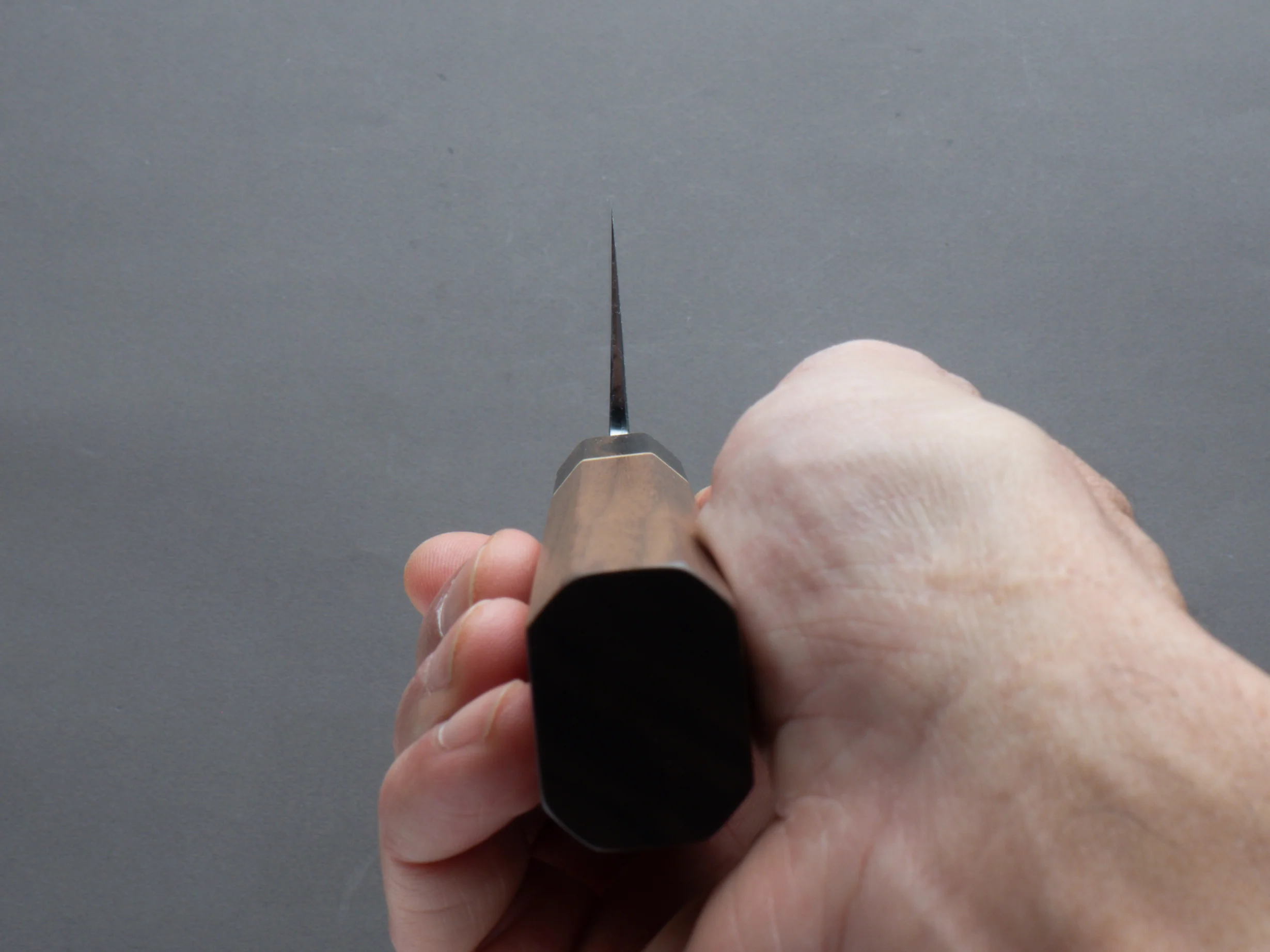 Hitohira - YG - Nashiji - White #2 - Nakiri - 165mm - Walnut Handle (Ziricote Ferrule) - Image 7