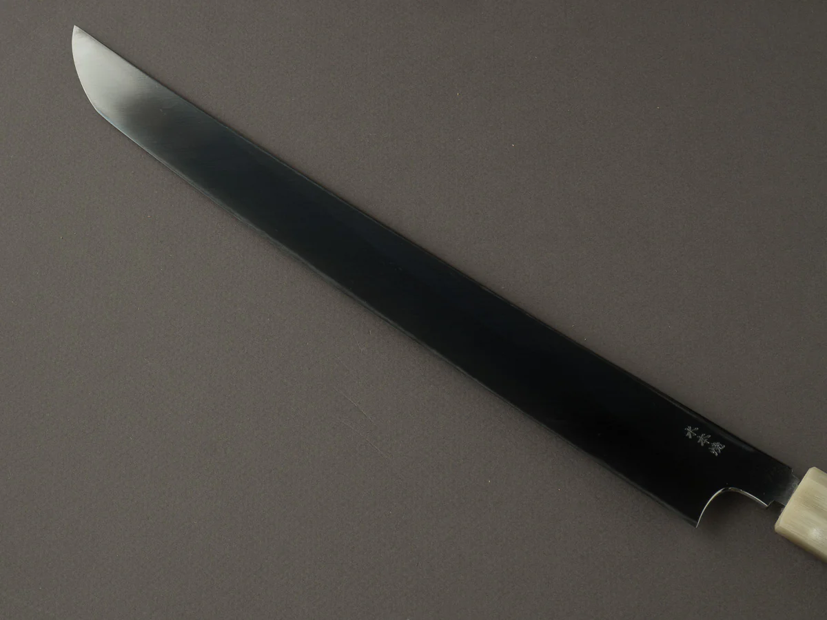 Hitohira - Yoru Fuji - White #2 - Mizu Honyaki - 300mm Sakimaru Yanagiba - Ziricote Handle - Image 3