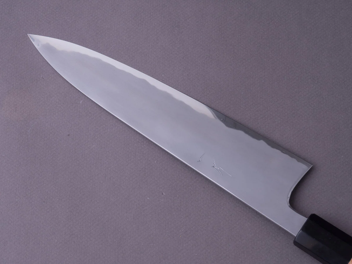 Hitohira - Tanaka x Yohei - Blue #1 Kasumi - 240mm Gyuto - Masur Birch Handle - Image 4
