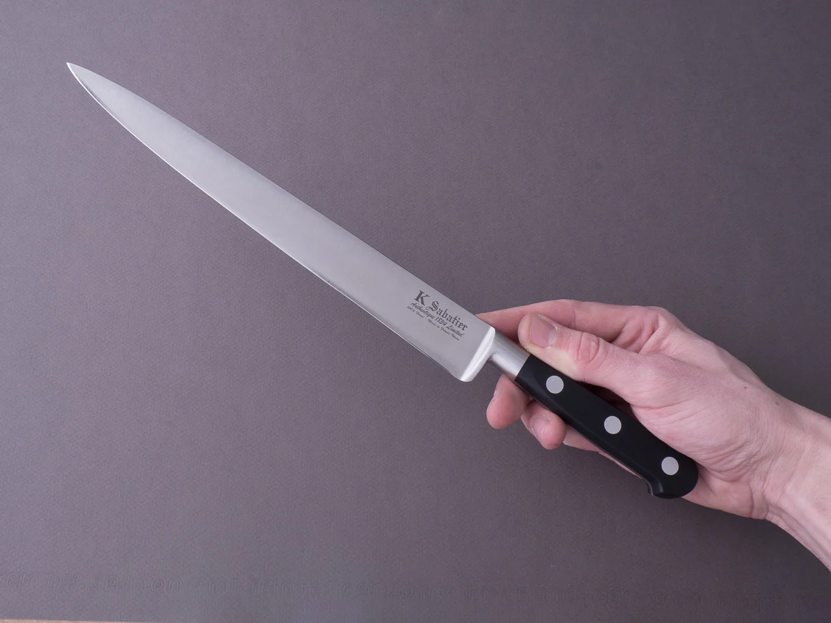 K Sabatier - Authentique 1834 Ltd - Stainless - Slicer - 10" - Western Handle - Leather Sheath - Image 7