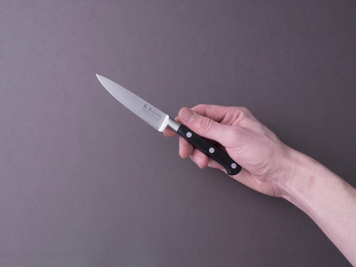 K Sabatier - Authentique 1834 Ltd - Stainless - Paring - 4" - Western Handle - Leather Sheath - Image 7