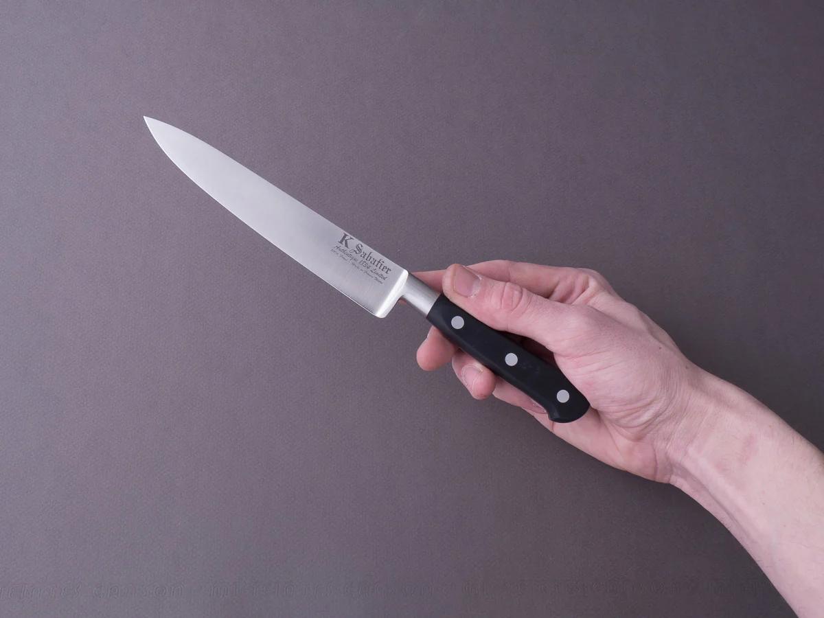 K Sabatier - Authentique 1834 Ltd - Stainless - Chef - 6" - Western Handle - Leather Sheath - Image 6