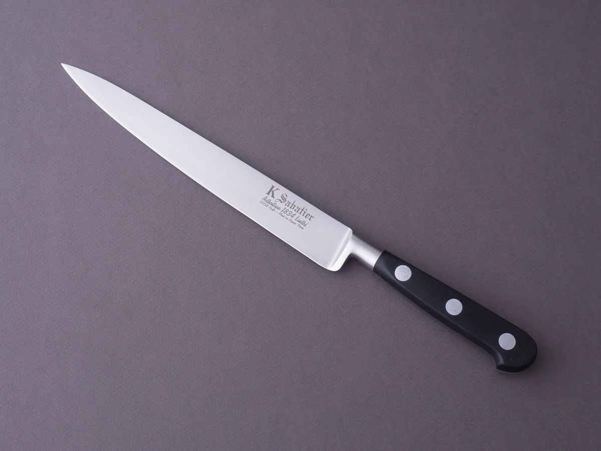 K Sabatier - Authentique 1834 Ltd - Stainless - 8" Fillet - Western Handle - Leather Sheath