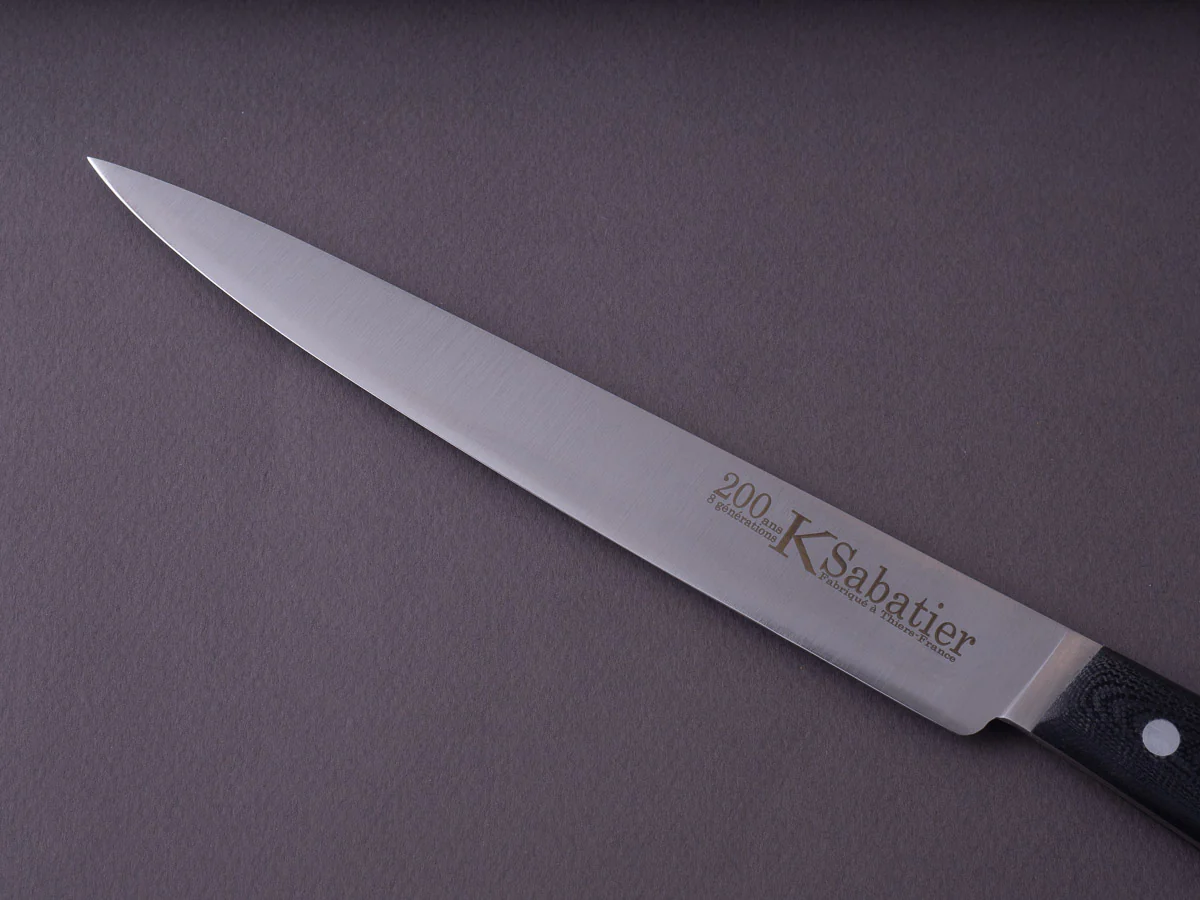 K Sabatier - 200 Range - 14C28N - 10" Slicer - G10 Handle - Leather Sleeve - Image 8