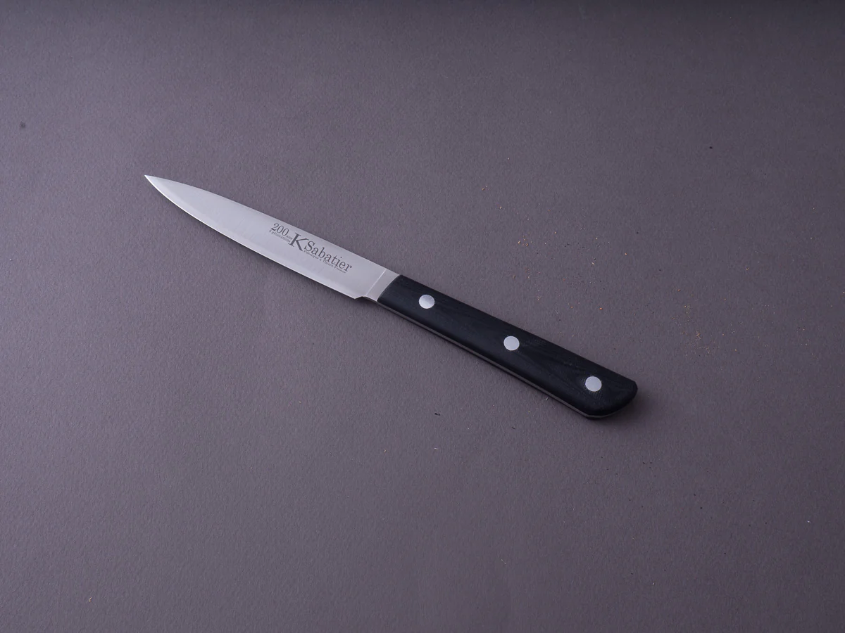K Sabatier - 200 Range - 14C28N - 4" Paring- G10 Handle - Leather Sleeve - Image 10