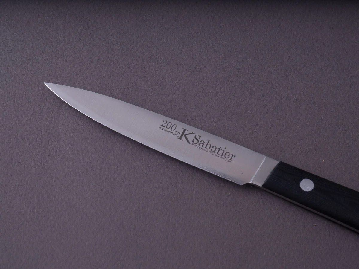 K Sabatier - 200 Range - 14C28N - 4" Paring- G10 Handle - Leather Sleeve - Image 4