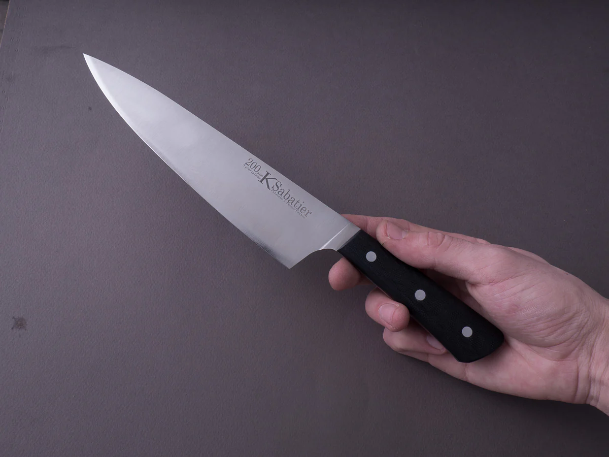 K Sabatier - 200 Range - 14C28N - 7" Chef - G10 Handle - Leather Sleeve - Image 8