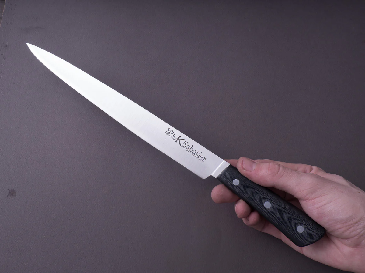 K Sabatier - 200 Range - 14C28N - 7" Slicer - G10 Handle - Leather Sleeve - Image 7