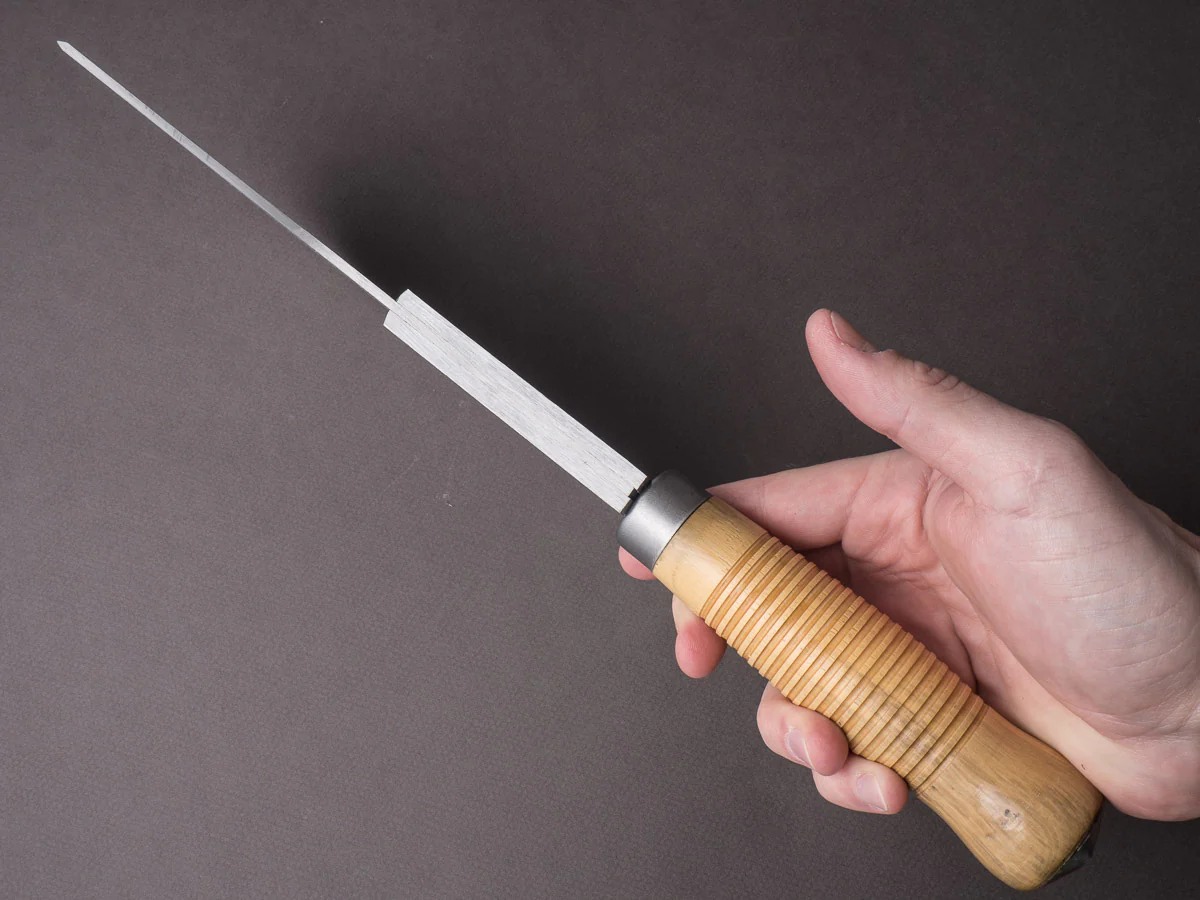 K Sabatier - Curved Leaf Cleaver - Carbon - 10" No. 22 - Boxwood Handle - Image 8