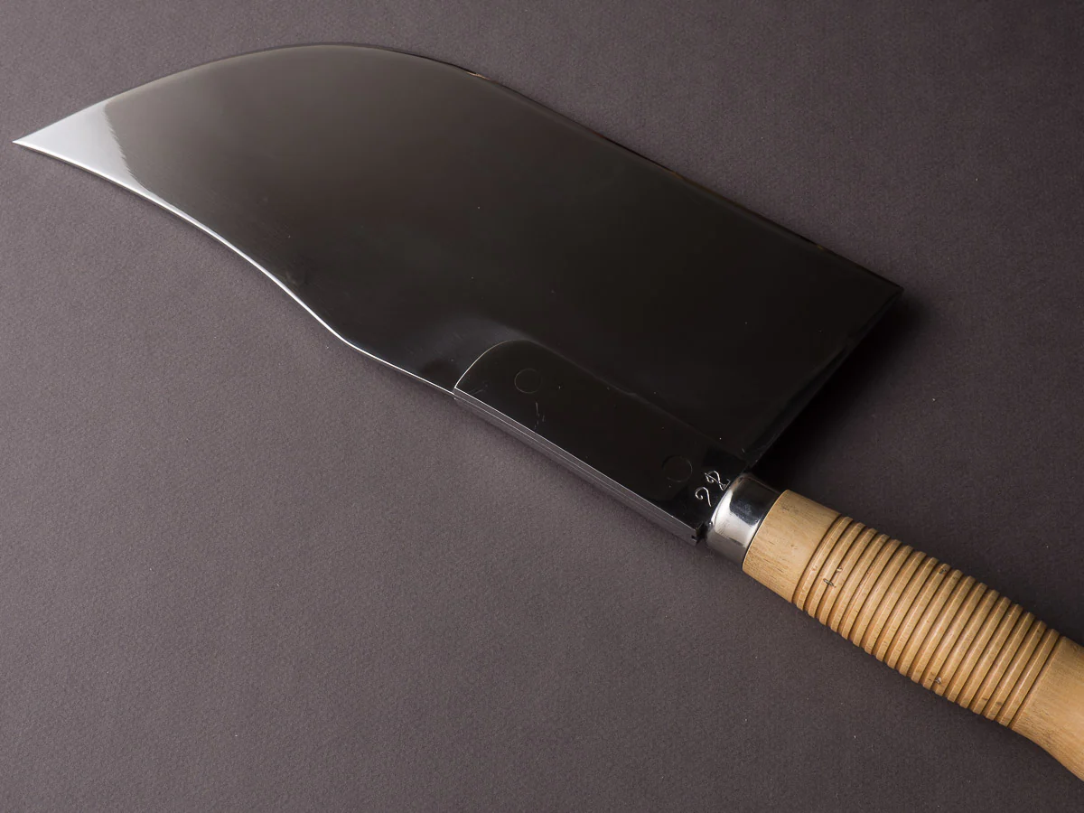 K Sabatier - Curved Leaf Cleaver- Stainless - 12" No. 24 - Boxwood Handle - Mirror Polished - Image 3