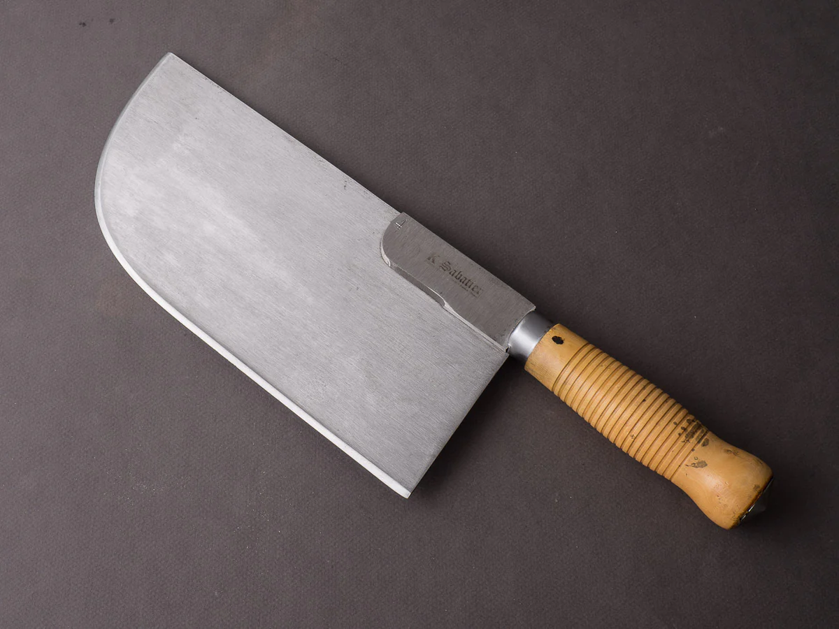 K Sabatier - Straight Leaf Cleaver - Carbon - 1050g - Boxwood Handle