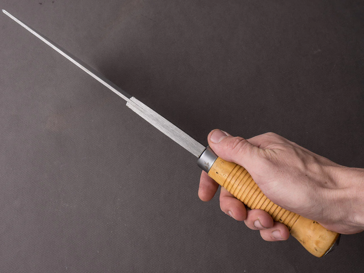 K Sabatier - Straight Leaf Cleaver - Carbon - 1050g - Boxwood Handle - Image 3