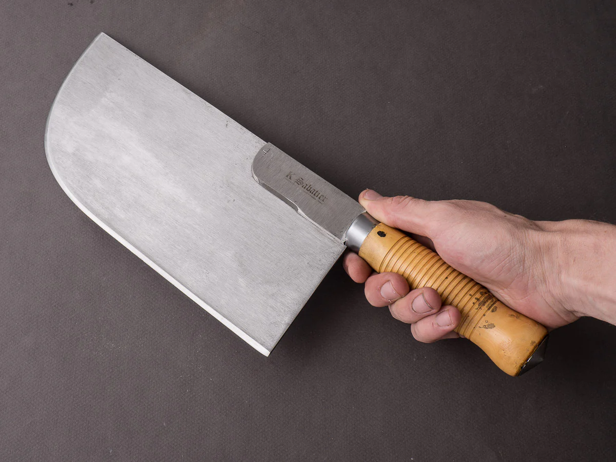 K Sabatier - Straight Leaf Cleaver - Carbon - 1050g - Boxwood Handle - Image 9