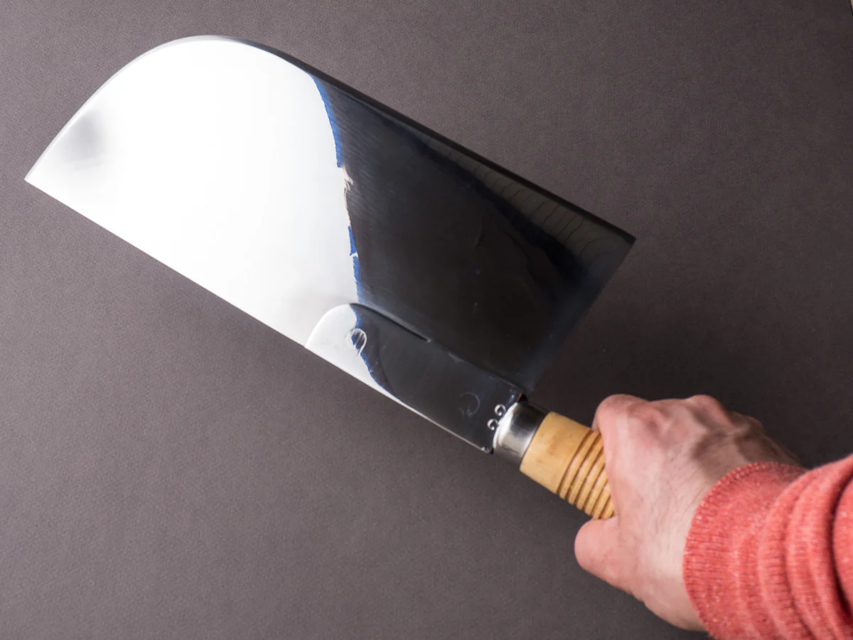K Sabatier - Straight Leaf Cleaver - Stainless - No. 2 950g - Boxwood Handle - Mirror Polished - Image 7